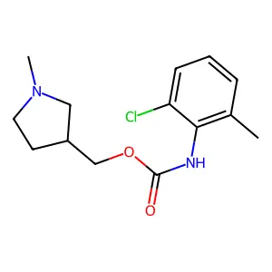 (1-methylpyrrolidin-3-yl)methyl N-(2-chloro-6-methylphenyl)carbamate structure