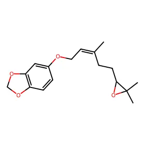 6,7-epoxy-1-[3,4-(methylenedioxy)-phenoxy]-3,7-dimethyl-2-octene structure