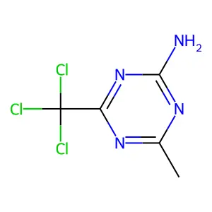 4-methyl-6-(trichloromethyl)-1,3,5-triazin-2-amine structure