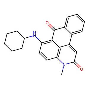 10-(cyclohexylamino)-14-methyl-14-azatetracyclo[7.7.1.02,7.013,17]heptadeca-1(16),2,4,6,9,11,13(17)-heptaene-8,15-dione structure