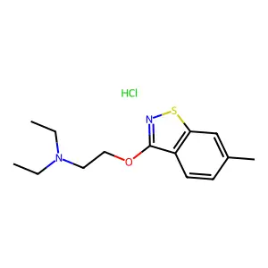 1,2-Benzisothiazole, 3-(2-(diethylamino)ethoxy)-6-methyl-, monohydrochloride structure