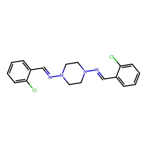 1-(2-chlorophenyl)-N-[4-[(2-chlorophenyl)methylideneamino]piperazin-1-yl]methanimine structure