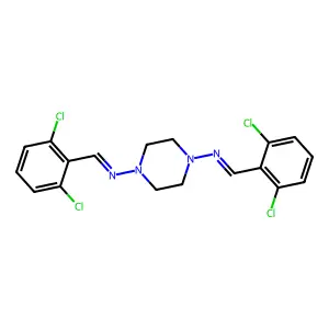 1-(2,6-dichlorophenyl)-N-[4-[(2,6-dichlorophenyl)methylideneamino]piperazin-1-yl]methanimine structure