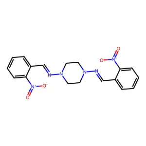 1-(2-nitrophenyl)-N-[4-[(2-nitrophenyl)methylideneamino]piperazin-1-yl]methanimine structure