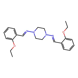 1-(2-ethoxyphenyl)-N-[4-[(2-ethoxyphenyl)methylideneamino]piperazin-1-yl]methanimine structure