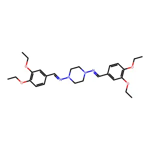 1-(3,4-diethoxyphenyl)-N-[4-[(3,4-diethoxyphenyl)methylideneamino]piperazin-1-yl]methanimine structure