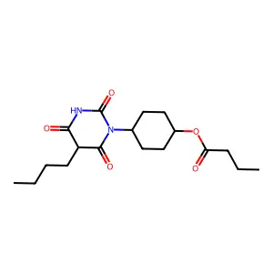 [4-(5-butyl-2,4,6-trioxo-1,3-diazinan-1-yl)cyclohexyl] butanoate structure