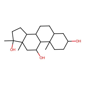 10,13,17-trimethyl-1,2,3,4,5,6,7,8,9,11,12,14,15,16-tetradecahydrocyclopenta[a]phenanthrene-3,11,17-triol structure