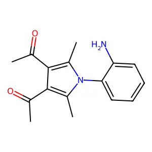 1,1'-(1-(2-aminophenyl)-2,5-dimethyl-1H-pyrrole-3,4-diyl)diethanone structure