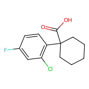1-(2-chloro-4-fluorophenyl)cyclohexane-1-carboxylic acid structure