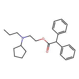 Diphenylacetic acid 2-(cyclopentylpropylamino)ethyl ester structure