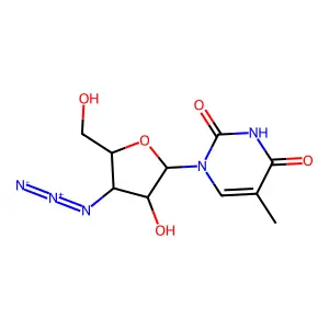 1-[(2R,3R,4S,5S)-4-azido-3-hydroxy-5-(hydroxymethyl)oxolan-2-yl]-5-methylpyrimidine-2,4-dione structure