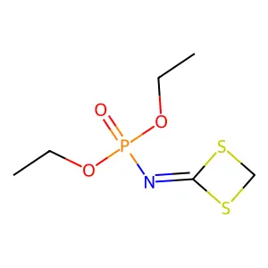 N-diethoxyphosphoryl-1,3-dithietan-2-imine structure