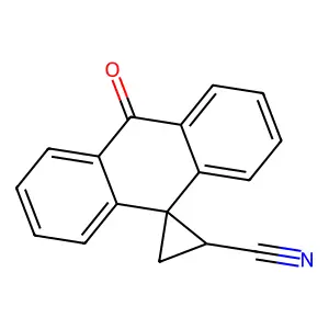 10-oxospiro[anthracene-9,2'-cyclopropane]-1'-carbonitrile structure