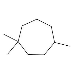 1,1,4-Trimethylcycloheptane structure