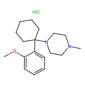 1-[1-(2-methoxyphenyl)cyclohexyl]-4-methylpiperazine;hydrochloride structure