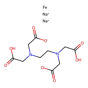 Ferrate(1-), aqua((N,N'-1,2-ethanediylbis(N-(carboxymethyl)glycinato))(4-)-N,N',O,O',ON,ON')-, sodium, (PB-7-11'-121'3'3)- structure