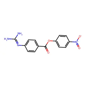 (4-nitrophenyl) 4-(diaminomethylideneamino)benzoate structure