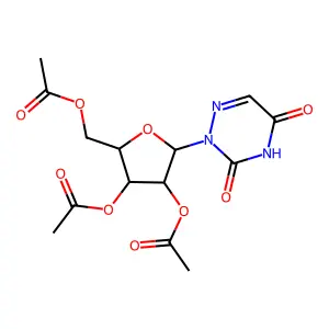 [(2R,3R,4R,5R)-3,4-diacetyloxy-5-(3,5-dioxo-1,2,4-triazin-2-yl)oxolan-2-yl]methyl acetate structure