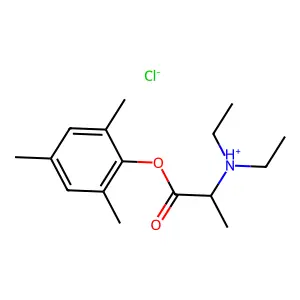 diethyl-[1-oxo-1-(2,4,6-trimethylphenoxy)propan-2-yl]azanium chloride structure