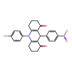 10-(4-chlorophenyl)-9-(4-nitrophenyl)-3,4,5,6,7,9-hexahydro-2H-acridine-1,8-dione structure