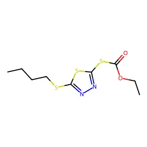 ethyl (5-butylsulfanyl-1,3,4-thiadiazol-2-yl)sulfanylformate structure