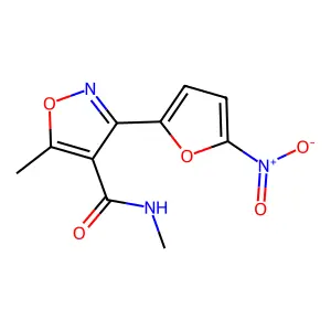 N,5-Dimethyl-3-(5-nitro-2-furyl)-4-isoxazolecarboxamide structure