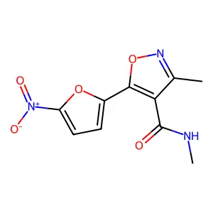 N,3-Dimethyl-5-(5-nitro-2-furyl)-4-isoxazolecarboxamide structure