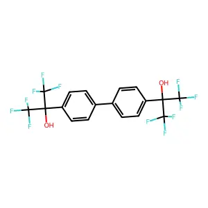 1,1,1,3,3,3-hexafluoro-2-[4-[4-(1,1,1,3,3,3-hexafluoro-2-hydroxypropan-2-yl)phenyl]phenyl]propan-2-ol structure