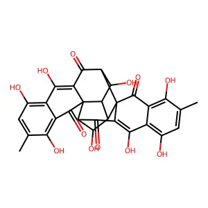 5,8,10,14,20,23,25,28-octahydroxy-6,21-dimethyloctacyclo[14.11.1.02,11.02,15.04,9.013,17.017,26.019,24]octacosa-4,6,8,10,19,21,23,25-octaene-3,12,18,27-tetrone structure