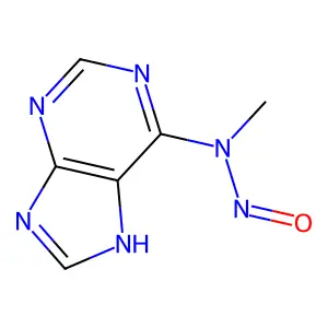 N-methyl-N-(7H-purin-6-yl)nitrous amide structure