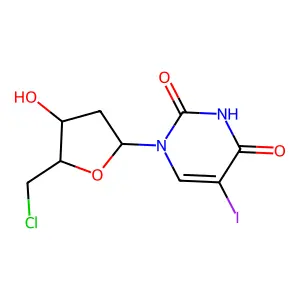 1-[(2R,4S,5S)-5-(chloromethyl)-4-hydroxyoxolan-2-yl]-5-iodopyrimidine-2,4-dione structure