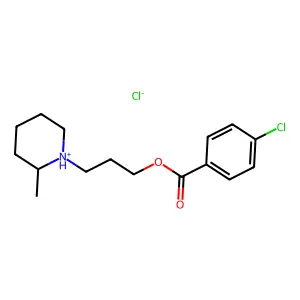 BENZOIC ACID, p-CHLORO-, 3-(2-METHYLPIPERIDINO)PROPYL ESTER, HYDROCHLORIDE structure