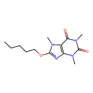 1,3,7-trimethyl-8-pentoxypurine-2,6-dione structure