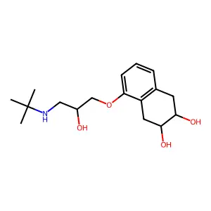 5-[3-(tert-butylamino)-2-hydroxypropoxy]-1,2,3,4-tetrahydronaphthalene-2,3-diol structure