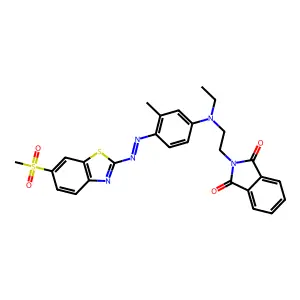 2-[2-[N-ethyl-3-methyl-4-[(6-methylsulfonyl-1,3-benzothiazol-2-yl)diazenyl]anilino]ethyl]isoindole-1,3-dione structure