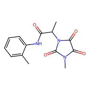 N-(2-methylphenyl)-2-(3-methyl-2,4,5-trioxoimidazolidin-1-yl)propanamide structure