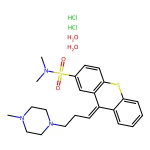 N,N-dimethyl-9-[3-(4-methylpiperazin-1-yl)propylidene]thioxanthene-2-sulfonamidedihydratedihydrochloride structure