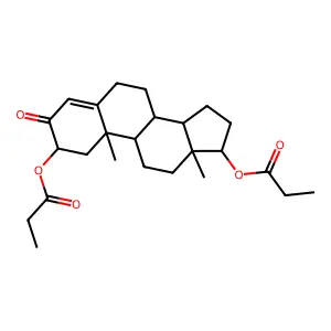 (10,13-dimethyl-3-oxo-2-propanoyloxy-1,2,6,7,8,9,11,12,14,15,16,17-dodecahydrocyclopenta[a]phenanthren-17-yl) propanoate structure