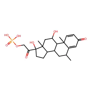 [2-[(6S,8S,9S,10R,11S,13S,14S,17R)-11,17-dihydroxy-6,10,13-trimethyl-3-oxo-7,8,9,11,12,14,15,16-octahydro-6H-cyclopenta[a]phenanthren-17-yl]-2-oxoethyl] dihydrogen phosphate structure