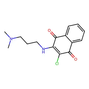 2-chloro-3-[3-(dimethylamino)propylamino]naphthalene-1,4-dione structure