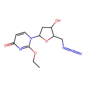 1-[(2R,4S,5R)-5-(azidomethyl)-4-hydroxyoxolan-2-yl]-2-ethoxypyrimidin-4-one structure