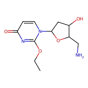 1-[(2R,4S,5R)-5-(aminomethyl)-4-hydroxyoxolan-2-yl]-2-ethoxypyrimidin-4-one structure