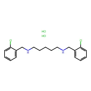 N,N'-bis[(2-chlorophenyl)methyl]pentane-1,5-diaminedihydrochloride structure