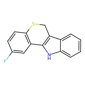 (1)BENZOTHIOPYRANO(4,3-b)INDOLE, 6,11-DIHYDRO-2-FLUORO- structure