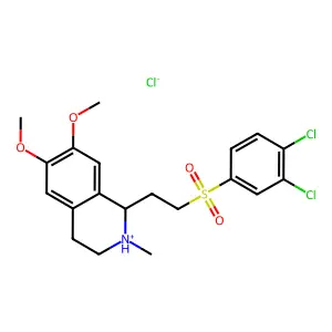 1-[2-(3,4-dichlorophenyl)sulfonylethyl]-6,7-dimethoxy-2-methyl-1,2,3,4-tetrahydroisoquinolin-2-ium chloride structure