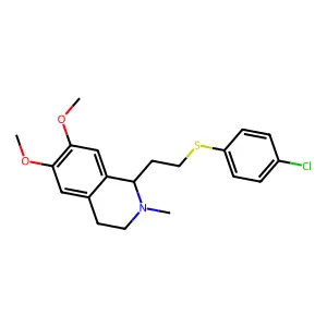 1-[2-(4-chlorophenyl)sulfanylethyl]-6,7-dimethoxy-2-methyl-3,4-dihydro-1H-isoquinoline structure
