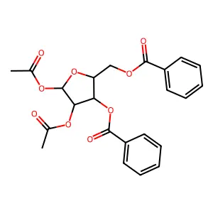 1,2-Diacetyl-3,5-dibenzoyl-d-ribose structure