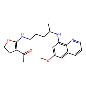 1-[2-({4-[(6-Methoxyquinolin-8-yl)amino]pentyl}amino)-4,5-dihydrofuran-3-yl]ethanone structure