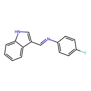 N-(4-fluorophenyl)-1-(1H-indol-3-yl)methanimine structure